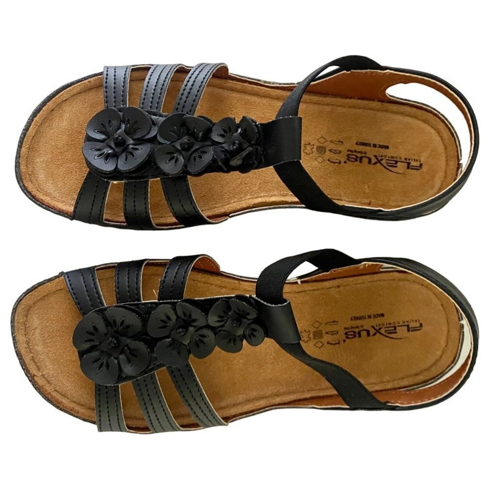 Flexus by Spring Step Black Sandals  Size 36 US 5.5 - 6 NEW in Box